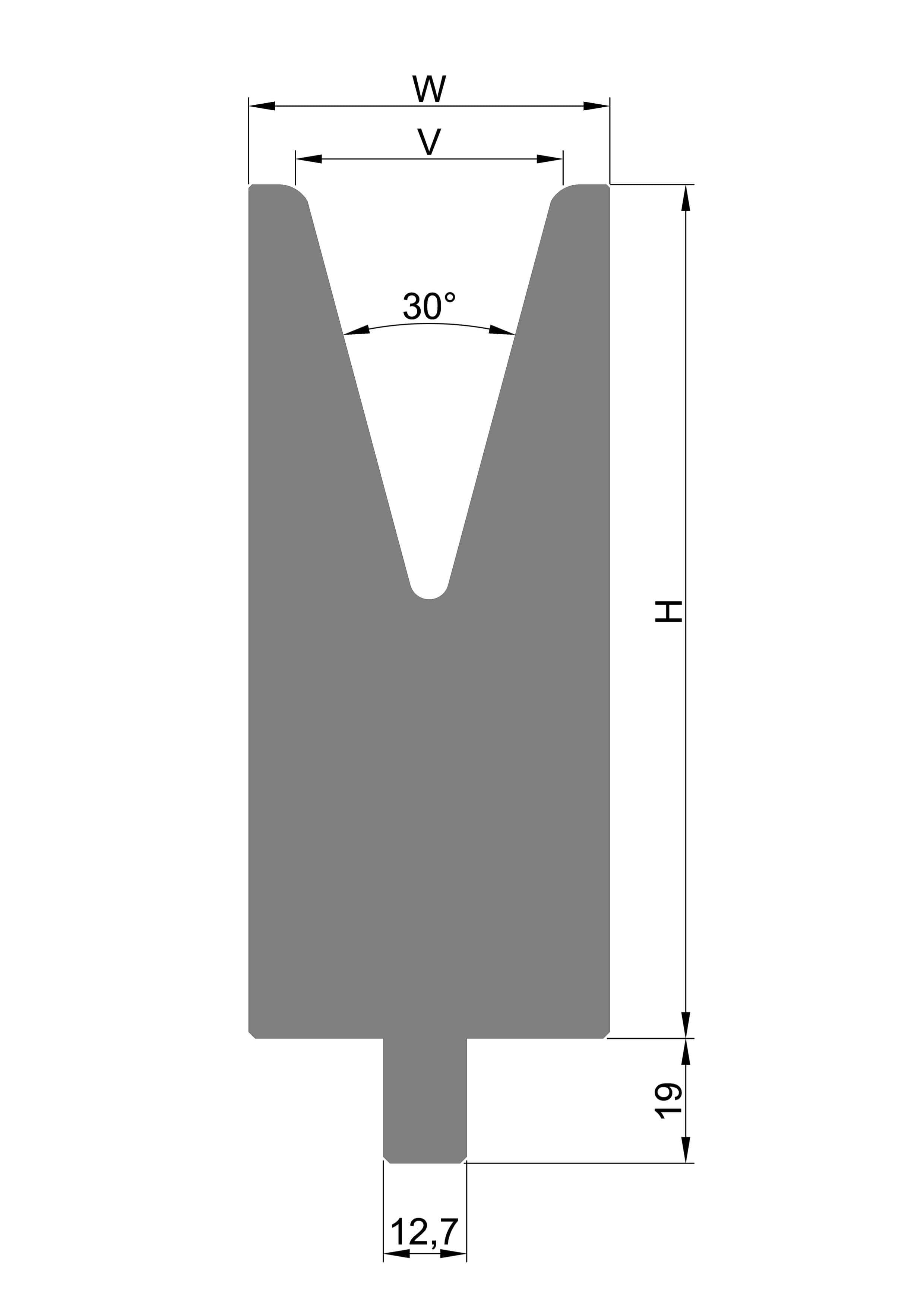 1 'V' Die - 30˚